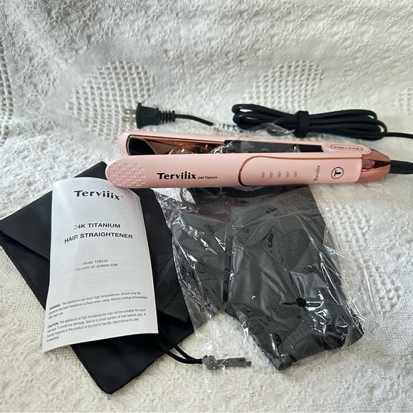 Terviiix 1” Titanium Professional Hair Straightener and Curler 2 in 1, Auto Off - Picture 5 of 10